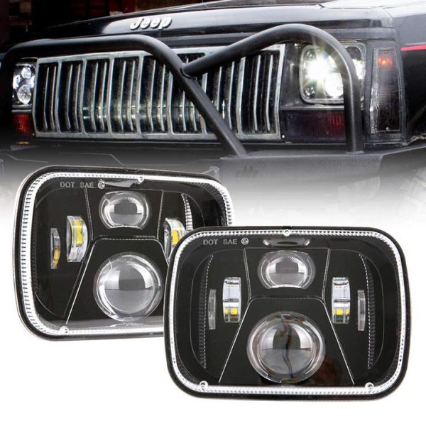 5x7 inčni LED pravougaono prednje svjetlo 60W s hi / lo zračenjem za džip YJ XJ MJ i za off-road