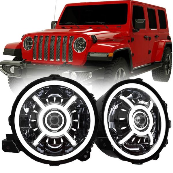 Led svjetla za Jeep JL Halo farovi DOT SAE Projektna svjetla za Jeep Wrangler JL Halo farovi s visokim kratkim svjetlom DRL